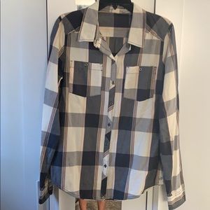 Roxy squared pattern button up flannel